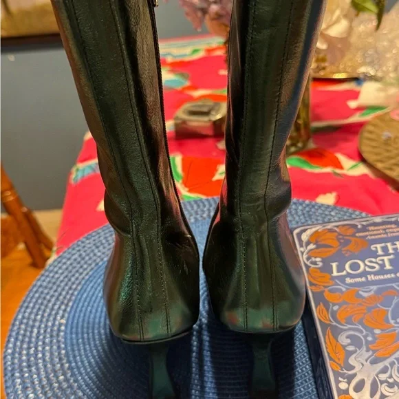 L'INTERVALLE Metallic Green Lace-Up Boots - Picture 5 of 6